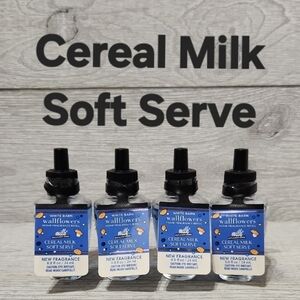 Bath & Body Works White Barn Cereal Milk Soft Serve Wallflowers Refills X4